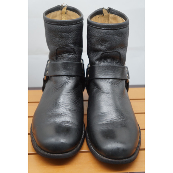 Frye Phillip Harness 4001 K 14 Moto Biker Zip Boots Black Women's Size US 8 B - Picture 3 of 11